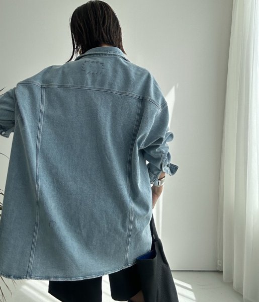 画像21: ◆ストレッチが効いて着心地抜群!!●受注●【LIVEご紹介アイテム】●オーバーデニムシャツジャケット (21)