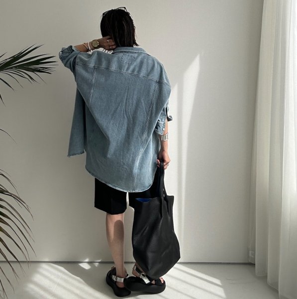 画像24: ◆ストレッチが効いて着心地抜群!!●受注●【LIVEご紹介アイテム】●オーバーデニムシャツジャケット (24)