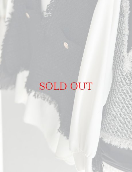 画像22: ●SALE●【12/16 LIVEアイテム】●低身長さんも高身長さんもバランスよく着れるツイードベスト●（ブラック×ホワイト） (22)