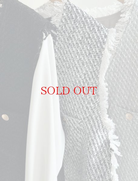 画像21: ●SALE●【12/16 LIVEアイテム】●低身長さんも高身長さんもバランスよく着れるツイードベスト●（ブラック×ホワイト） (21)