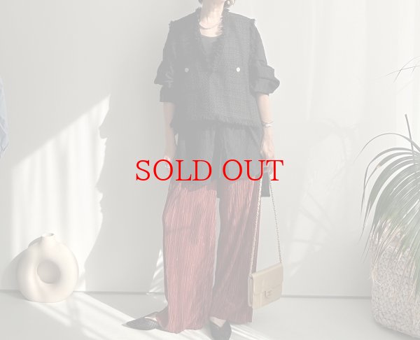 画像4: ●SALE●【12/16 LIVEアイテム】●低身長さんも高身長さんもバランスよく着れるツイードベスト●（ブラック×ホワイト） (4)