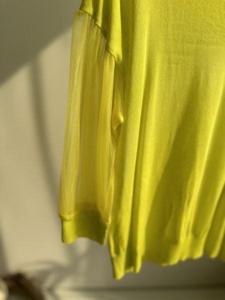 画像2: 【SALE LIVE ご紹介アイテム】シアースリーブプルオーバーイエロー (2)