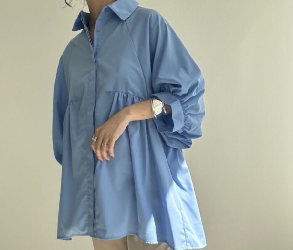 画像3: 【SALE LIVE ご紹介アイテム】バックリボン空色シャツ (3)