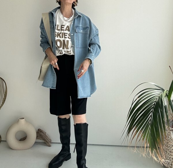 画像31: ◆ストレッチが効いて着心地抜群!!●受注●【LIVEご紹介アイテム】●オーバーデニムシャツジャケット (31)