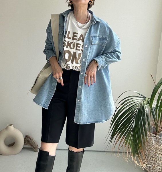 画像32: ◆ストレッチが効いて着心地抜群!!●受注●【LIVEご紹介アイテム】●オーバーデニムシャツジャケット (32)