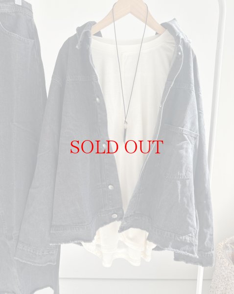 画像3: ●スエットとデニムの切り替えデザイン●【LIVEご紹介アイテム】●スエットドッキングデニムジャケット (3)