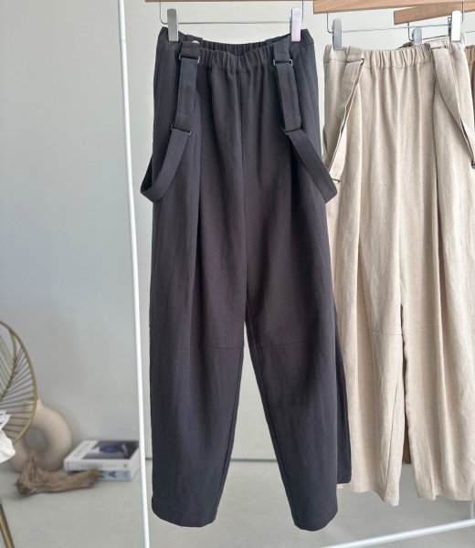 画像5: ●サロペとしてもパンツとしても使える◎【3/24 LIVEご紹介アイテム】●2wayリネンカーブサロペ (5)