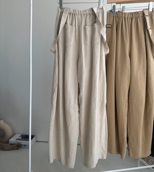 画像9: ●サロペとしてもパンツとしても使える◎【3/24 LIVEご紹介アイテム】●2wayリネンカーブサロペ (9)