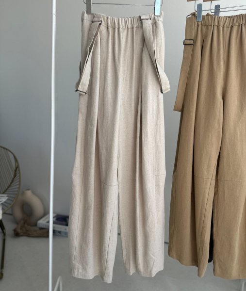 画像7: ●サロペとしてもパンツとしても使える◎【3/24 LIVEご紹介アイテム】●2wayリネンカーブサロペ (7)