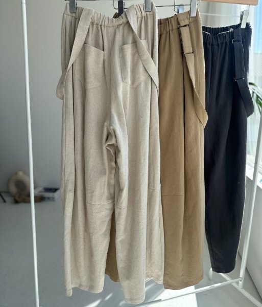 画像14: ●サロペとしてもパンツとしても使える◎【3/24 LIVEご紹介アイテム】●2wayリネンカーブサロペ (14)