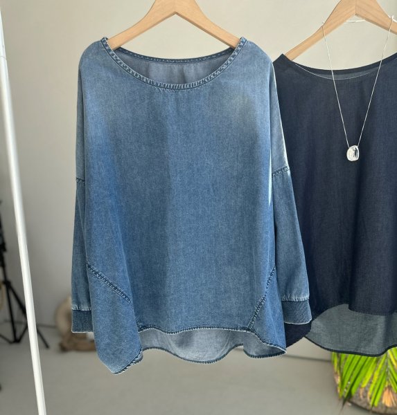 画像4: 【2/17 LIVEご紹介アイテム】ゆるっとドルマン●デニムプルオーバー (4)