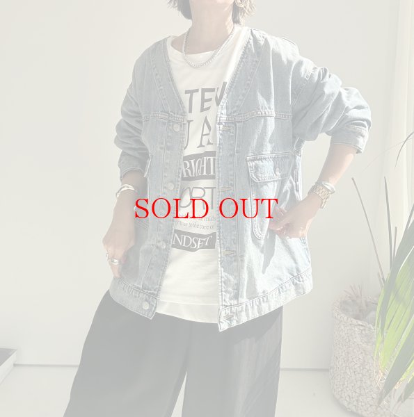 画像3: ●最終追加【1/28 LIVEご紹介アイテム】●ノーカラーデニムジャケット (3)