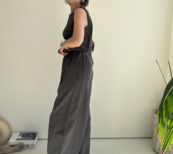 画像19: ●サロペとしてもパンツとしても使える◎【3/24 LIVEご紹介アイテム】●2wayリネンカーブサロペ (19)