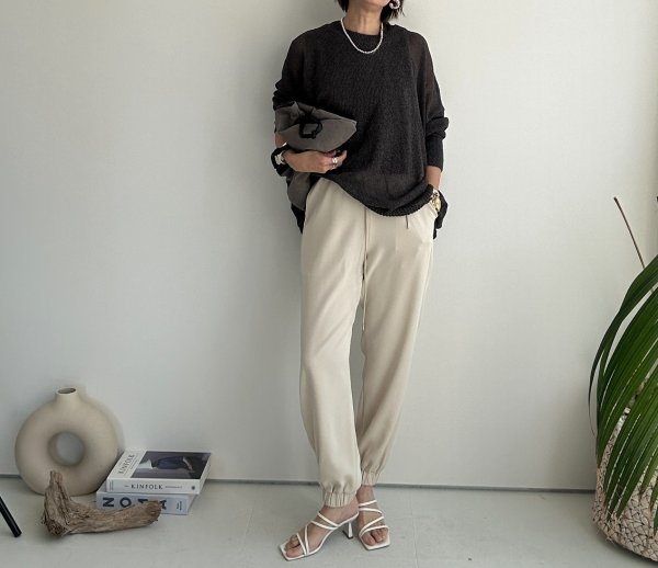 画像19: ●大人っぽとろみ素材と美シルエット●【3/24 LIVEご紹介アイテム】とろみジョガーパンツ (19)