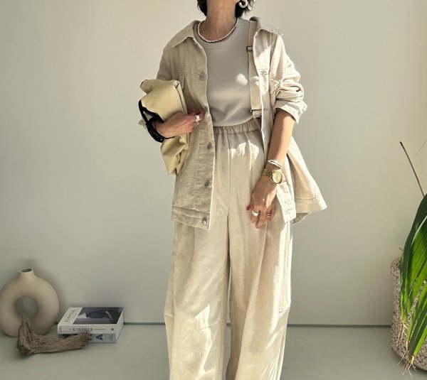 画像25: ●サロペとしてもパンツとしても使える◎【3/24 LIVEご紹介アイテム】●2wayリネンカーブサロペ (25)