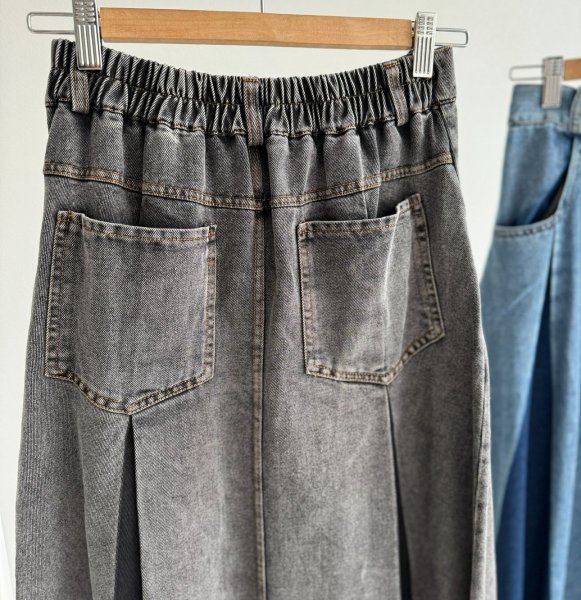 画像4: ●【LIVEご紹介アイテム】●バイカラーデニムスカート (4)