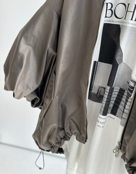 画像3: ●SALE●デザインスリーブがオシャレ【LIVEご紹介アイテム】●レザーライクデザインジャケット (3)