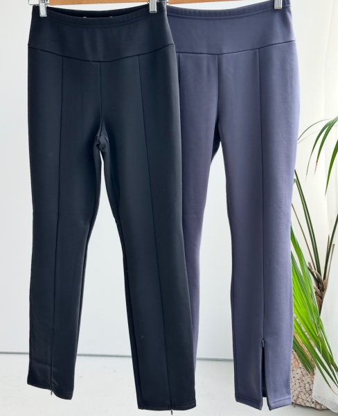 画像1: ●センタースリットで脚長見え●【LIVEご紹介アイテム】●ジップスリット裏起毛レギパン (1)