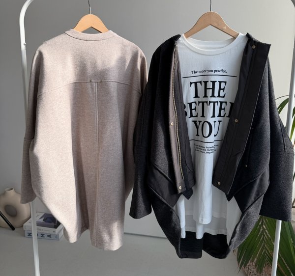 画像5: ●【LIVEご紹介アイテム】●ウールライクストレッチコクーンコート (5)