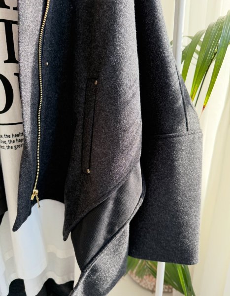 画像2: ●【LIVEご紹介アイテム】●ウールライクストレッチコクーンコート (2)