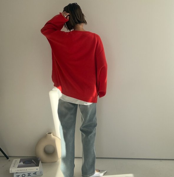 画像6: ●着ぶくれしない裏起毛デニム●【LIVEご紹介アイテム】裏起毛ストレートデニム (6)