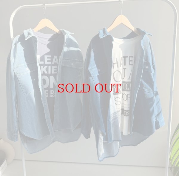 画像2: ●SALE⚫︎ベロアデニムシャツ【LIVEご紹介アイテム】 (2)