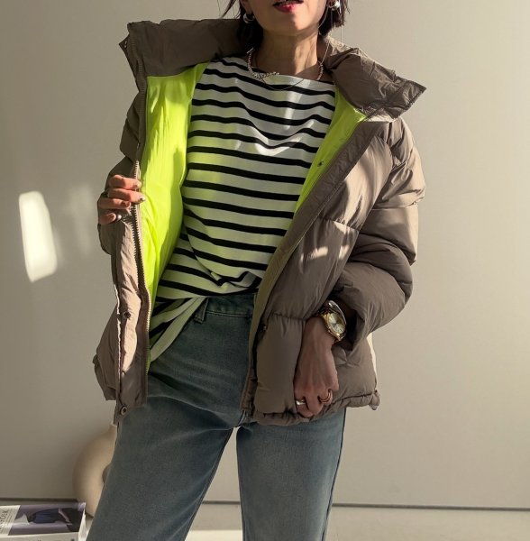 画像2: ◆在庫限りで終了【LIVEアイテム】●ネオン配色ダウンジャケット (2)