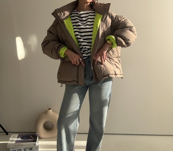 画像4: ◆在庫限りで終了【LIVEアイテム】●ネオン配色ダウンジャケット (4)