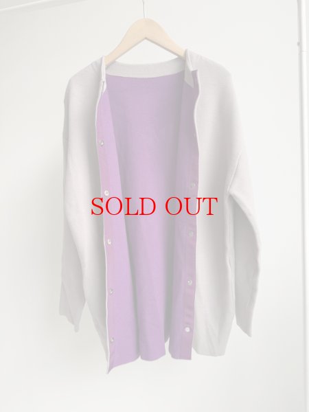 画像2: ⚫︎SALE⚫︎【LIVE ご紹介アイテム】配色カーディガングレー×パープル (2)