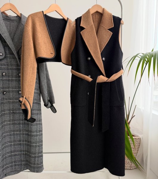 画像2: ●SALE●リバーシブル&アンサンブル【12/25LIVEご紹介アイテム】●ジレにもコートにもなるリバーシブルコート (2)