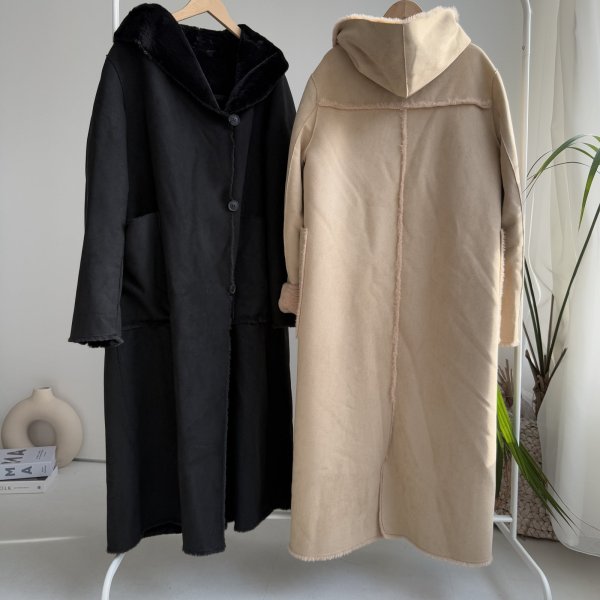 画像6: ●【 LIVEご紹介アイテム】●ムートンファーロングコート (6)