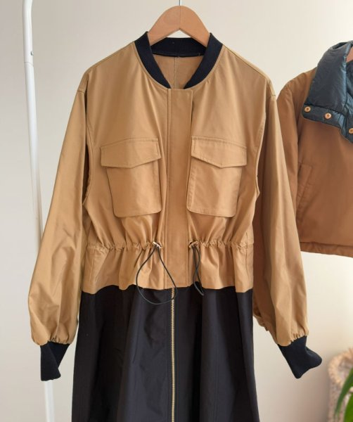 画像4: ●【 LIVEご紹介アイテム】●配色ワンピース＋中綿ショートジャケットSET (4)