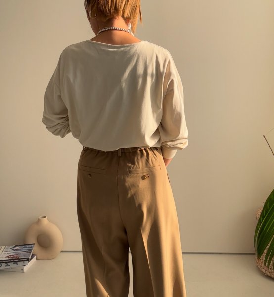 画像4: 【1/15 LIVEご紹介アイテム】細ベルト付ワイドパンツ (4)