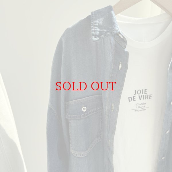 画像2: 【3/4 LIVEご紹介アイテム】ウォッシュカラーシアーデニムシャツ (2)