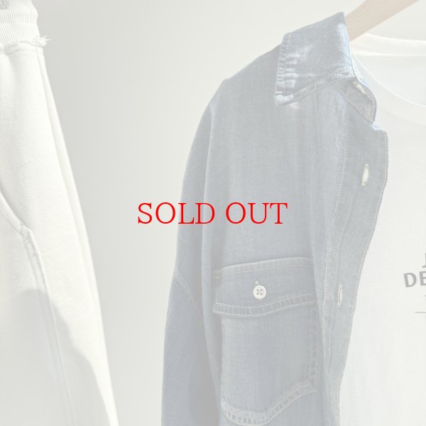 画像3: 【3/4 LIVEご紹介アイテム】ウォッシュカラーシアーデニムシャツ (3)