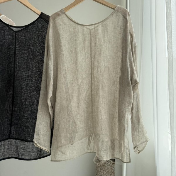 画像2: ●リネンの雰囲気が素敵すぎる●【5/10 LIVEご紹介アイテム】ゆるっとリネンプルオーバー (2)