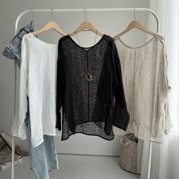 画像3: ●リネンの雰囲気が素敵すぎる●【5/10 LIVEご紹介アイテム】ゆるっとリネンプルオーバー (3)