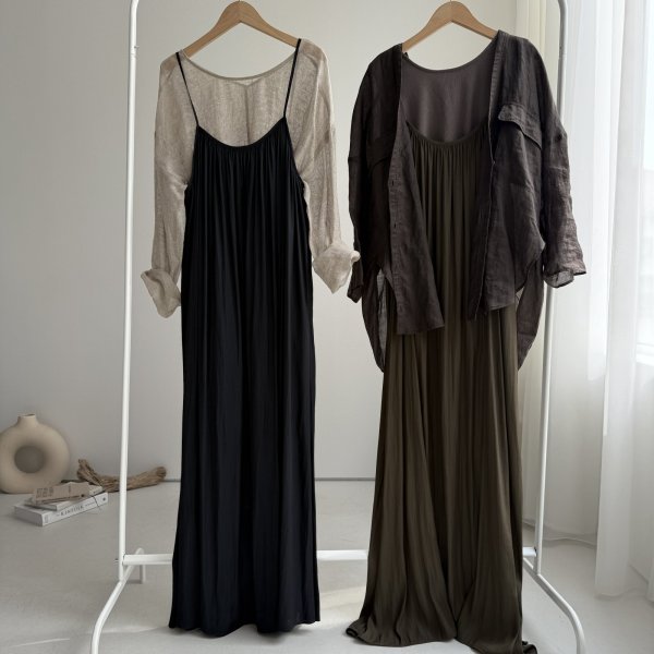 画像2: ●動くだけでステキ!!【6/24 LIVEご紹介アイテム】ドレープデザインキャミワンピ (2)