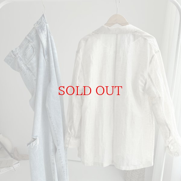 画像4: ●期間限定●数量限定●【3/8 LIVEご紹介アイテム】<予約>リネンテーラードジャケット (4)