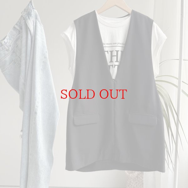 画像2: ●立体デザインがオシャレ●【3/12 LIVEご紹介アイテム】深Vドレープデザインベスト (2)