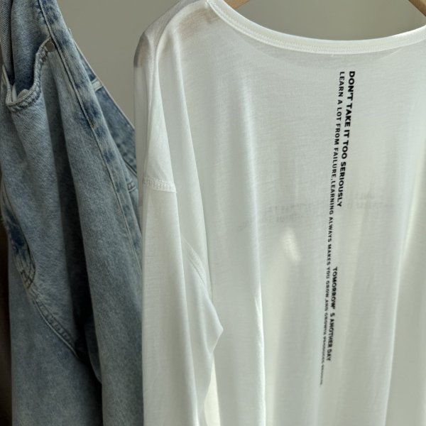 画像3: ●やわらかなガーゼみたいな風合い【3/24 LIVEご紹介アイテム】前後ミニロゴガーゼライクロゴロンT (3)