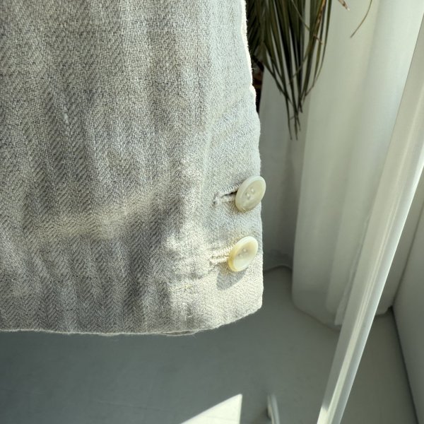 画像2: ●くたっとした本物リネンの風合い◎大人の雰囲気【5/10 LIVEご紹介アイテム】リネンジャケット (2)