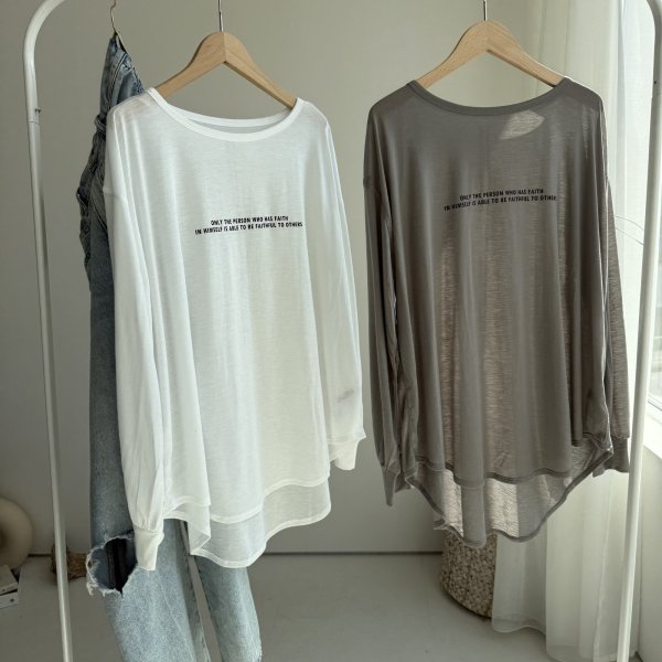 画像2: ●やわらかなガーゼみたいな風合い【3/24 LIVEご紹介アイテム】前後ミニロゴガーゼライクロゴロンT (2)