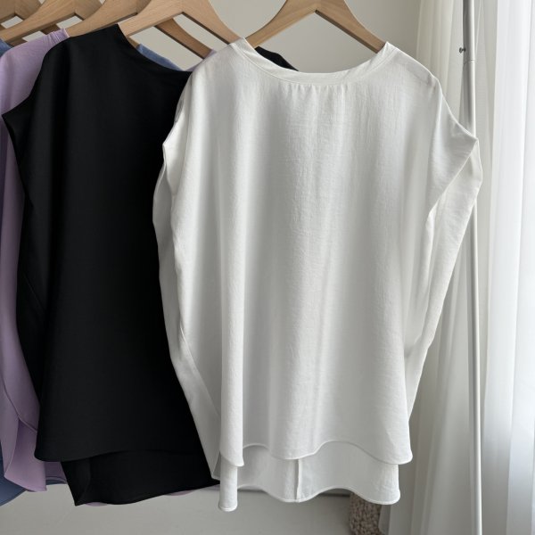 画像6: ●サラッと素材でデイリーにもお仕事にもオススメ【4/10 LIVEご紹介アイテム】タックショルダートップス (6)