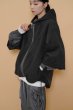 画像1: ●ご予約ポイント対象●ドッキングデザインがオシャレ【5/1 LIVE(4/18LIVEの続き)ご紹介アイテム】＜予約9月＞ドッキングデザインフードブルゾン (1)