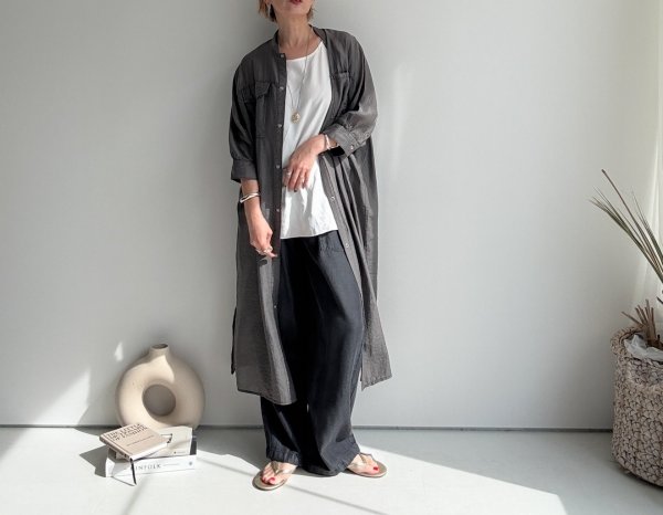 画像7: ●夏の羽織りにも最適◎【5/10 LIVEご紹介アイテム】●ピグメントシアーロングシャツ（ピグメントカーゴパンツとセットアップもオススメ） (7)