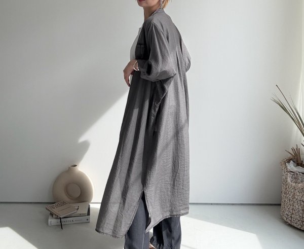 画像6: ●夏の羽織りにも最適◎【5/10 LIVEご紹介アイテム】●ピグメントシアーロングシャツ（ピグメントカーゴパンツとセットアップもオススメ） (6)