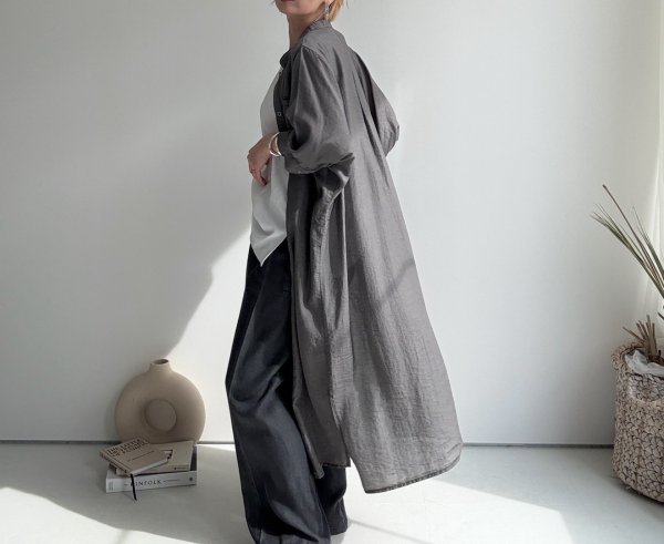 画像5: ●夏の羽織りにも最適◎【5/10 LIVEご紹介アイテム】●ピグメントシアーロングシャツ（ピグメントカーゴパンツとセットアップもオススメ） (5)