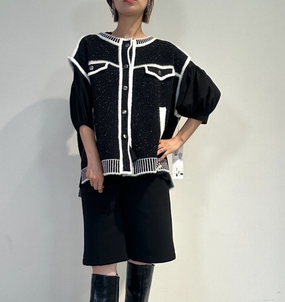 画像1: ●5/25までの期間限定受注●ご予約ポイント対象●【5/22 LIVEご紹介アイテム】パイピングニットベスト＜予約/10＞ (1)