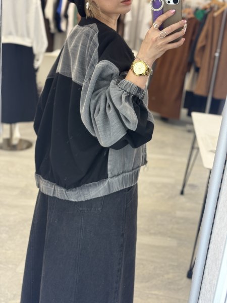 画像3: ●ご予約ポイント対象●【5/23 LIVEご紹介アイテム】テンセルデニム切替ブルゾン＜予約/8＞ (3)